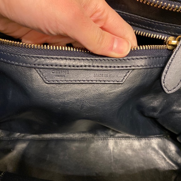 🌹SOLD🌹 CELINE Mini Luggage Tote Navy Blue Handbag 🌹SOLD🌹 - Picture 10 of 14
